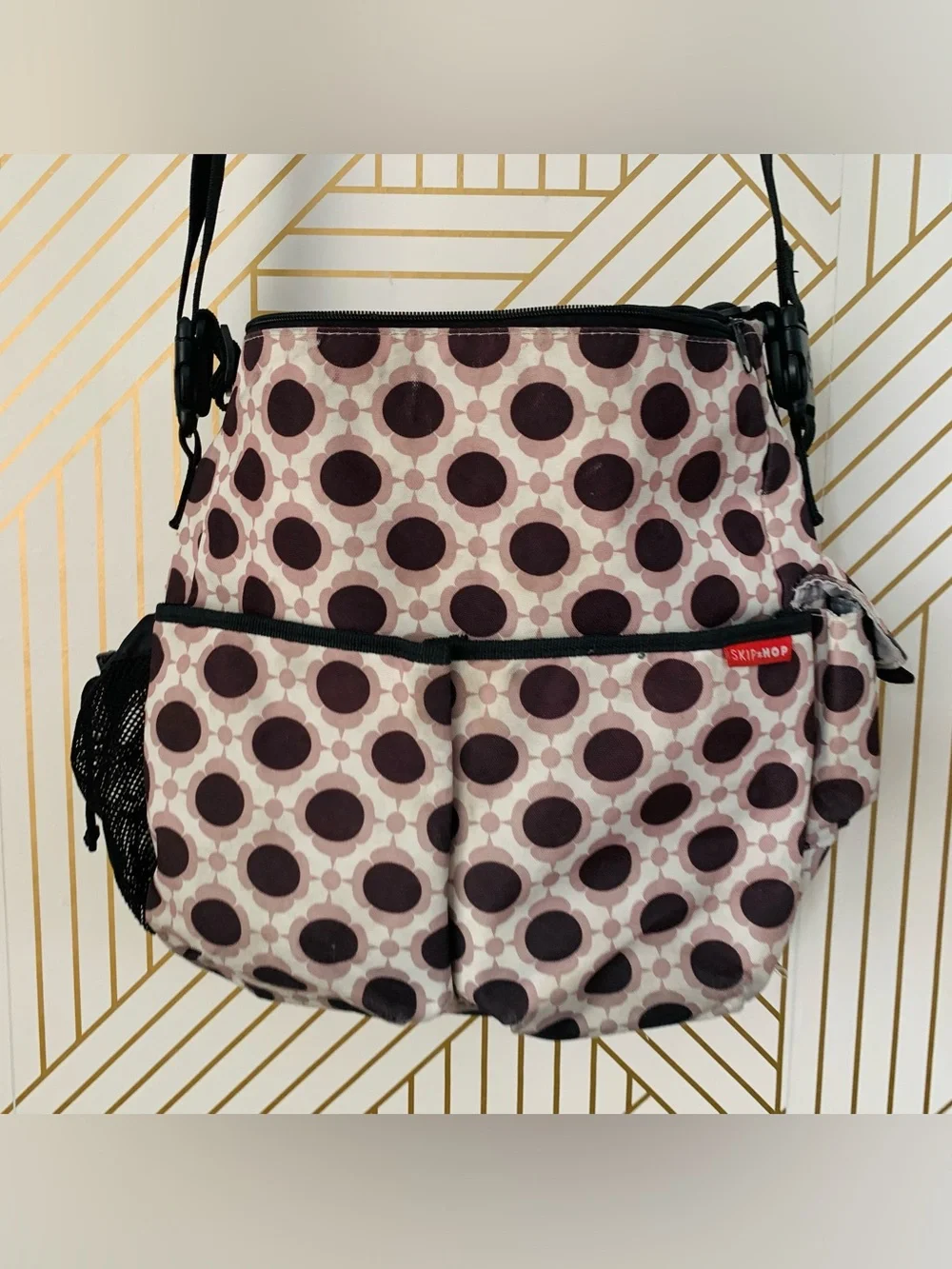 Skip Hop Diaper bag / baby bag abstract floral print pockets shoulder strap